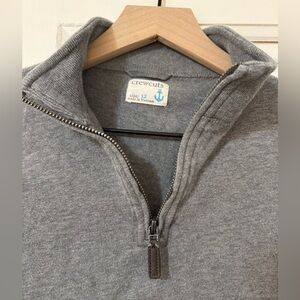 Crewcuts Kids Size 12 Cotton Quarter-Zip Pullover - Gray